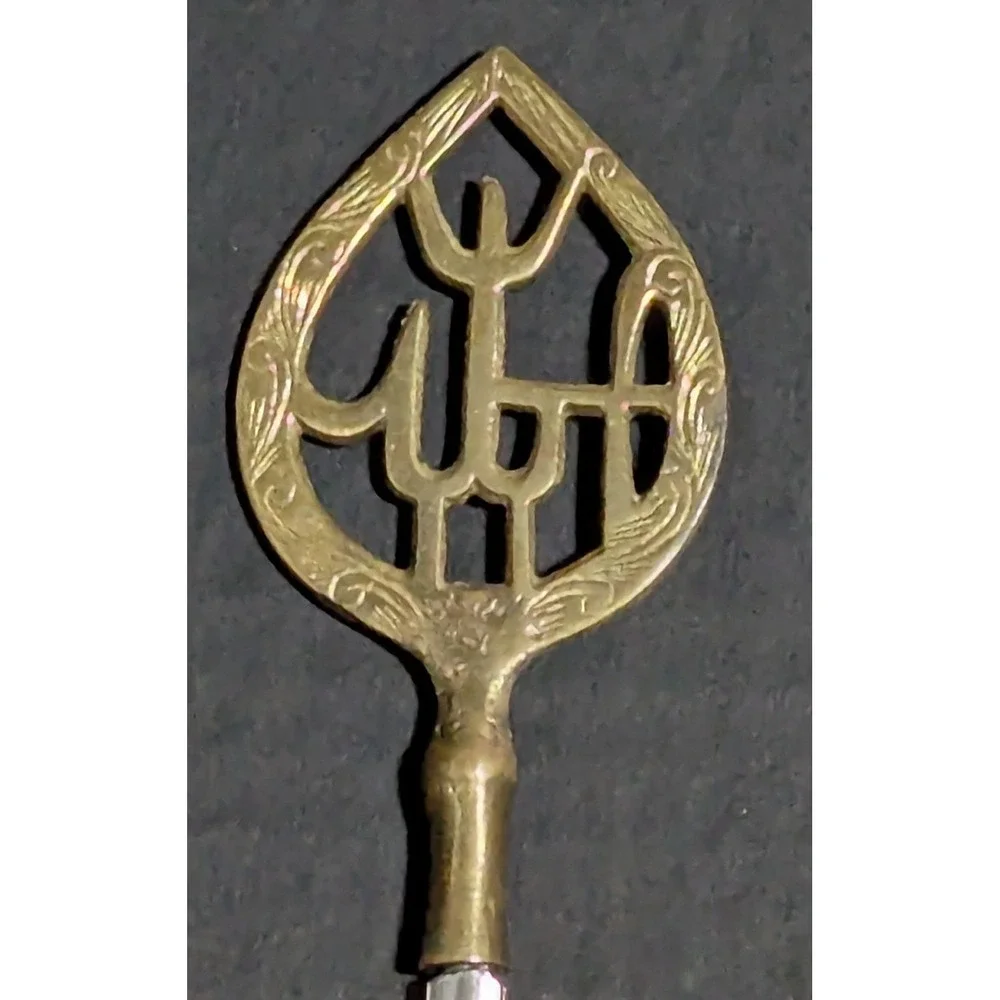 Vintage Turkish Brass and Stainless Tarzan Inox Kebab Skewers Set of Six